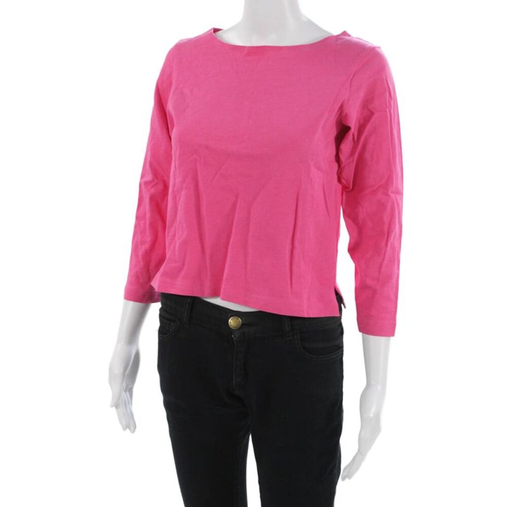 Apiece Apart Womens Pink Cotton 3/4 Sleeve Round Neck T-Shirt Size XS - Picture 2 of 6